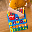 Placa de Feltro Educativa Infantil – Aprendizagem de Números, Adição e Subtração Montessori
